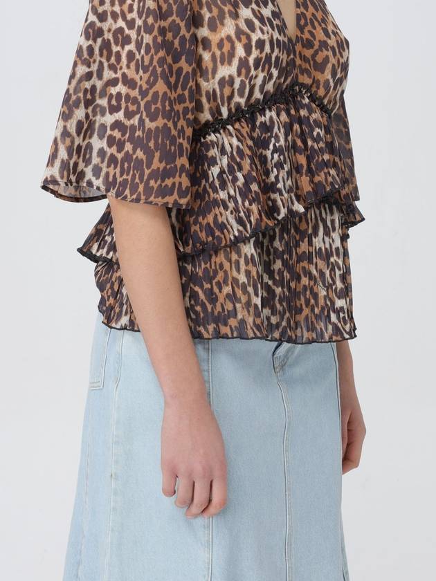 Blusa a v animalier Ganni - GANNI - BALAAN 4