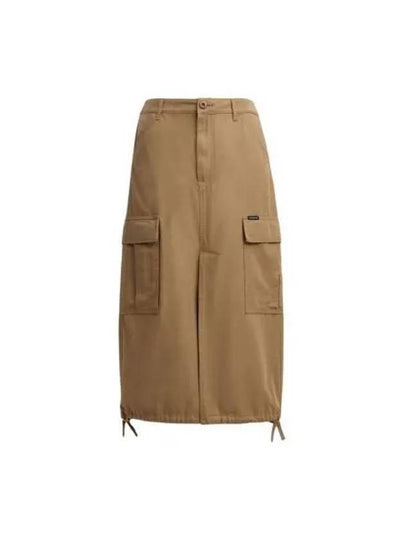 Women's Cargo Maxi Organic Cotton A-Line Skirt Khaki - COACH - BALAAN 2