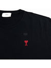 Small Heart Logo Boxy Fit Short Sleeve T-Shirt Black - AMI - BALAAN 6