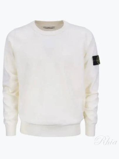 Crewneck Soft Cotton Knit Top White - STONE ISLAND - BALAAN 2