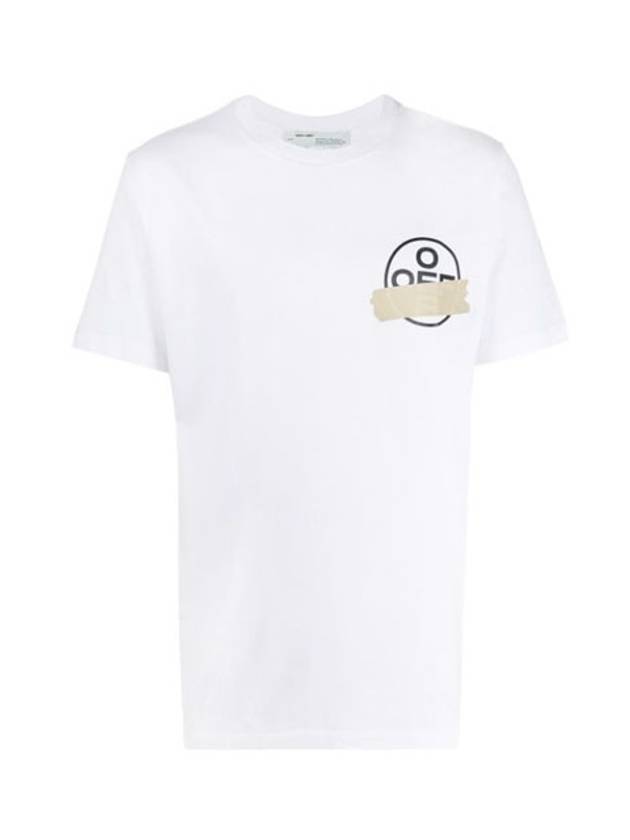 Tape Arrows Logo Short Sleeve T-Shirt White - OFF WHITE - BALAAN 1