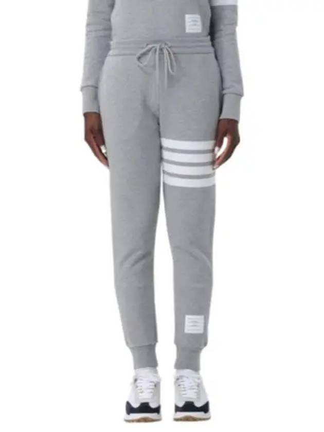 Women's Engineer 4 Bar Cotton Loopback Knit Track Pants Grey - THOM BROWNE - BALAAN 2