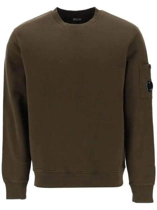 Brushed emerald diagonal fleece sweatshirt - CP COMPANY - BALAAN 1