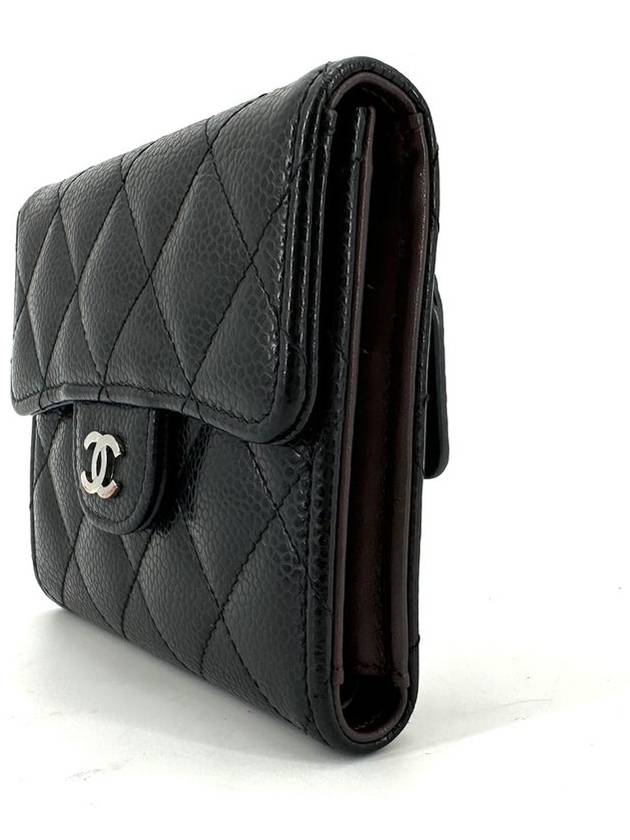 Caviar silver flap bi fold wallet - CHANEL - BALAAN 4