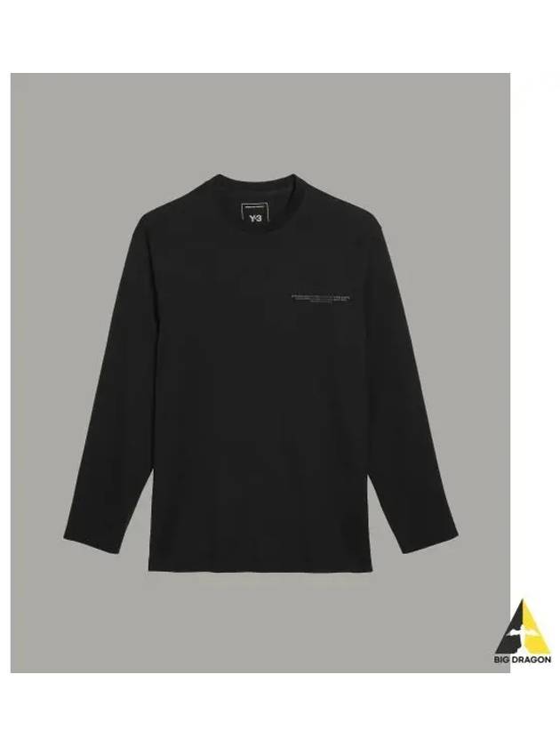 Y 3 U logo long sleeve tee black LS - Y-3 - BALAAN 1