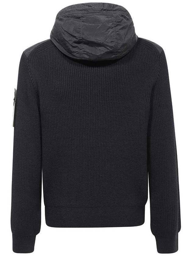 PrimaLoft-TC Knit Nylon Zip Up Hoodie Black - STONE ISLAND - BALAAN 3