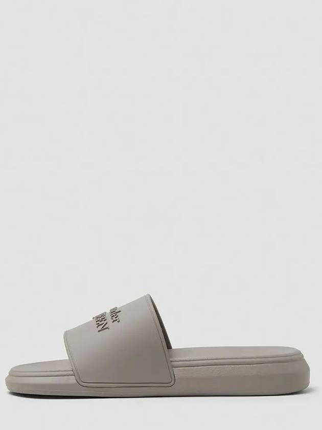 Signature Logo Embossed Louver Slide Slippers Gray - ALEXANDER MCQUEEN - BALAAN 3