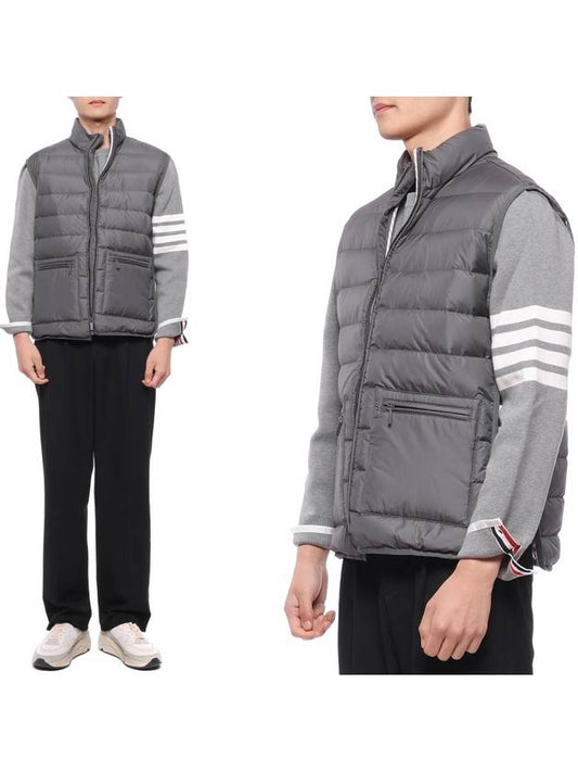 RWB Tab Zip-Up Pocket Vest Dick Grey - THOM BROWNE - BALAAN 2