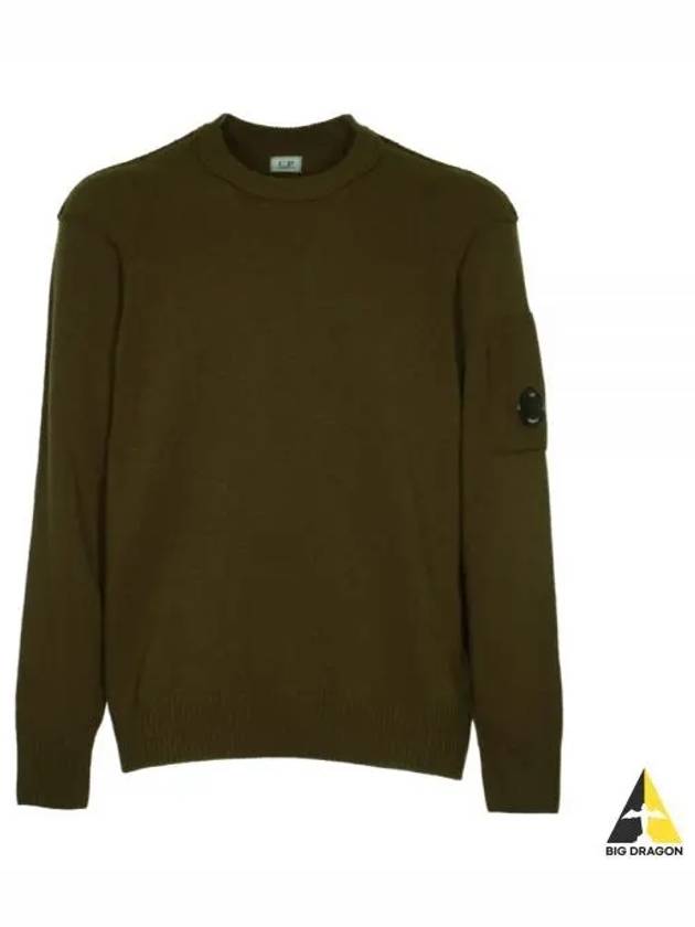 Lambswool GRS Crew Neck Knit Top Green - CP COMPANY - BALAAN 2