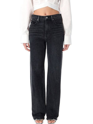 Alexander Wang Embossed Logo Relaxed Straight Jeans - ALEXANDER WANG - BALAAN 1