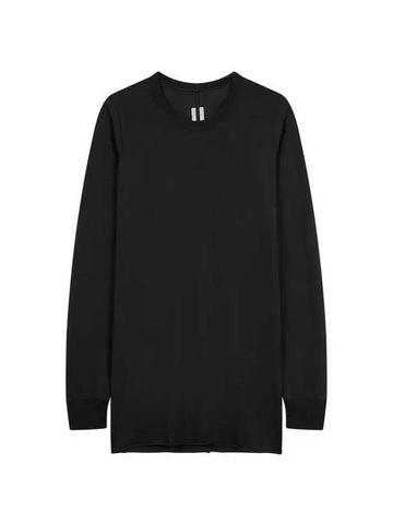 MEN Cutting Hem Crew Neck TShirt Black 271834 - RICK OWENS - BALAAN 1