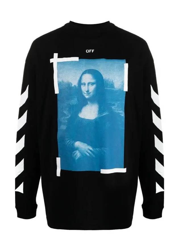 Mona Lisa Mock Neck Long Sleeve T-Shirt Black - OFF WHITE - BALAAN.