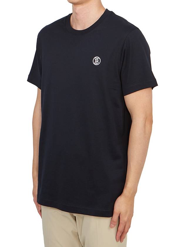 Embroidered Logo Short Sleeve T-Shirt Navy - BURBERRY - BALAAN 3