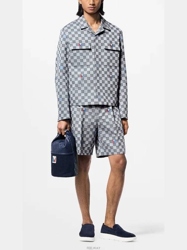 1AFVT7 Damier cotton tailored shorts - LOUIS VUITTON - BALAAN 5