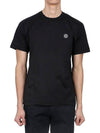 Logo Patch Short Sleeves T-Shirt Black - STONE ISLAND - BALAAN 3