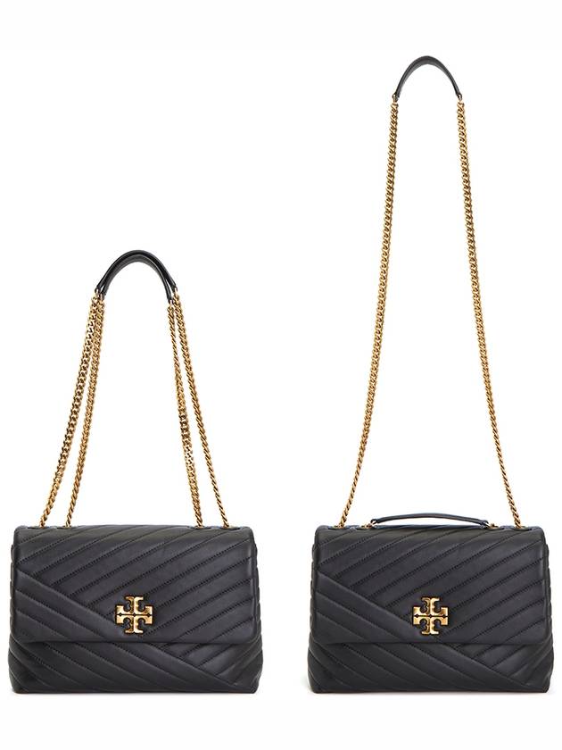 Kira Chevron Convertible Shoulder Bag Black - TORY BURCH - BALAAN 8