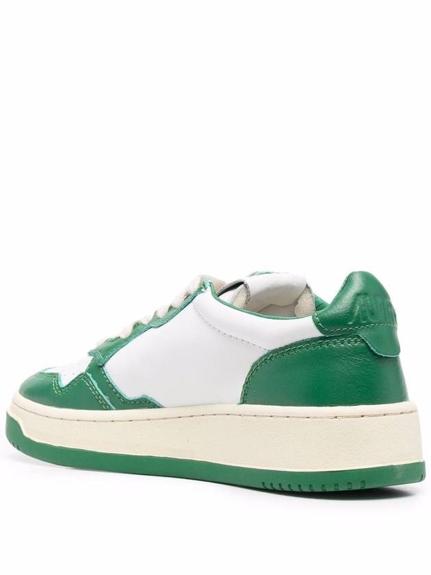 Women's Medalist Green Tab Leather Low Top Sneakers White - AUTRY - BALAAN 4