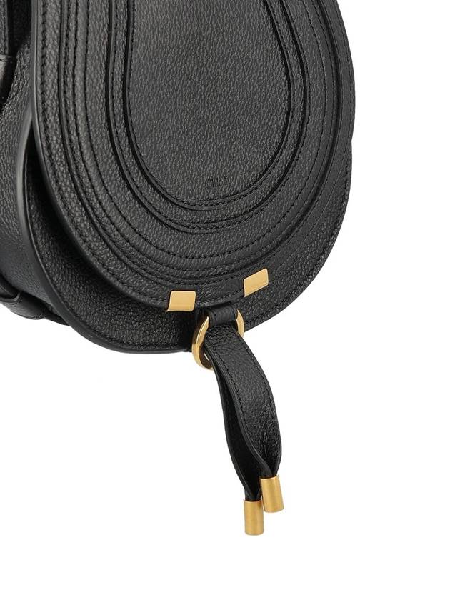 Marcie Saddle Small Grained Leather Cross Bag Black - CHLOE - BALAAN 5