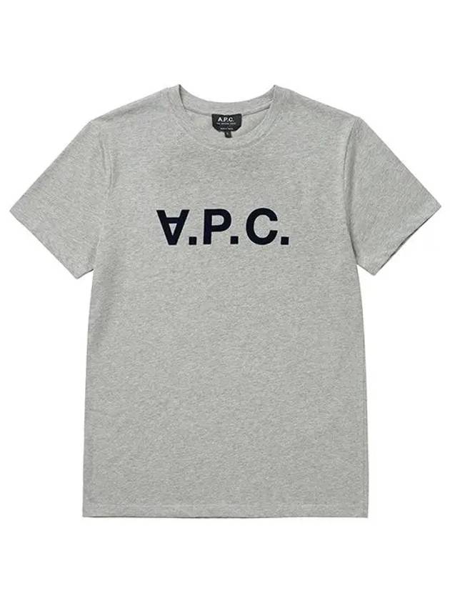 Black VPC Logo Short Sleeve T-Shirt Light Grey - A.P.C. - BALAAN 3