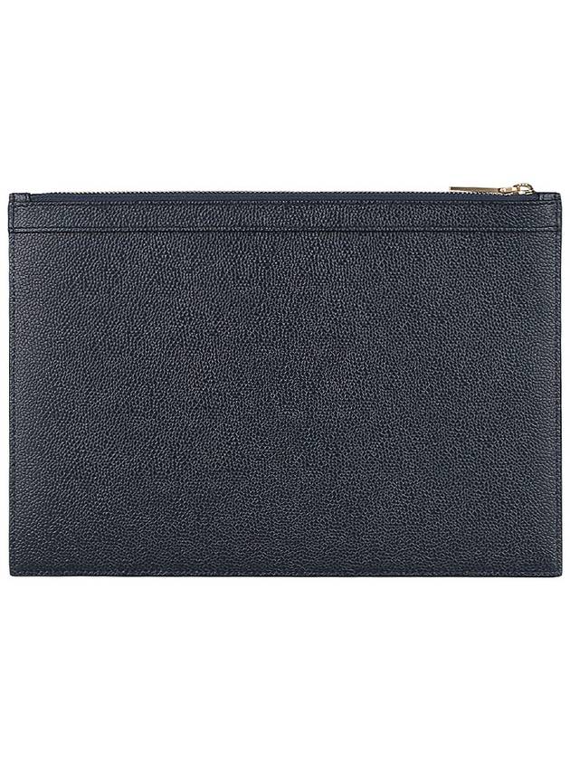 4-Bar Leather Small Clutch Bag Navy - THOM BROWNE - BALAAN 4