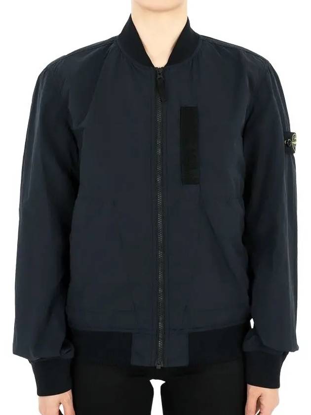 Kids Garment Dyed Cotton Nylon Bomber Jacket Navy - STONE ISLAND - BALAAN 3