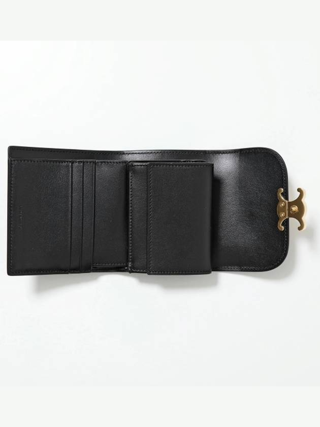 Shiny Triomphe Small Calfskin Half Wallet Black - CELINE - BALAAN 6