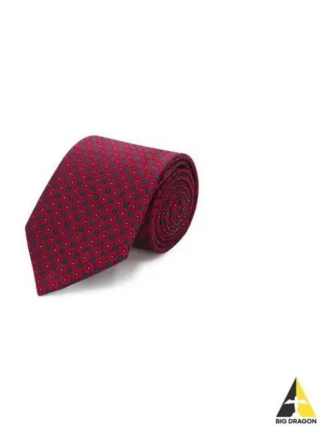 Zegna Geometric Print Silk Tie Red Z5D85TA51P8 - ERMENEGILDO ZEGNA - BALAAN 1