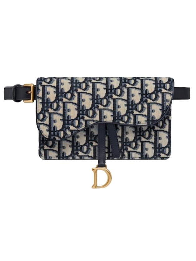 Oblique Jacquard Saddle Belt Pouch Bag Blue - DIOR - BALAAN 1