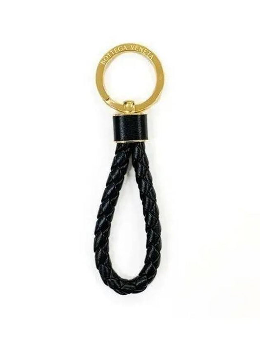 Intrecciato Lambskin Key Holder Black - BOTTEGA VENETA - BALAAN 2