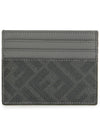 Diagonal FF Canvas Card Wallet Grey - FENDI - BALAAN 3