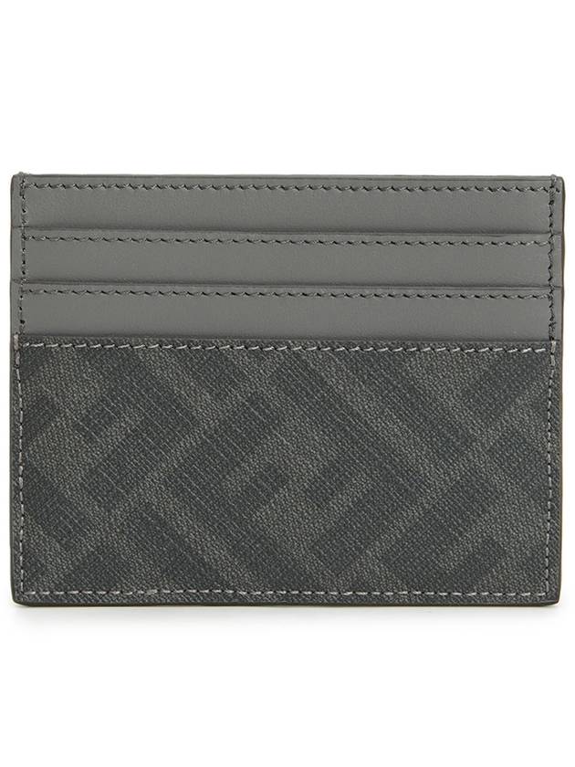 Diagonal FF Canvas Card Wallet Grey - FENDI - BALAAN 3