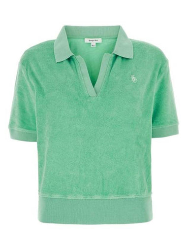 Cotton Polo Shirt Washed Kelly Green - SPORTY & RICH - BALAAN 1