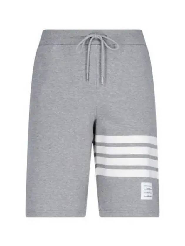 Cotton Loopback Knit Engineered 4-Bar Sweatshorts Light Grey - THOM BROWNE - BALAAN 2