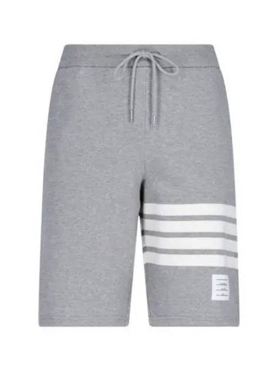 Cotton Loopback Knit Engineered 4-Bar Sweatshorts Light Grey - THOM BROWNE - BALAAN 2