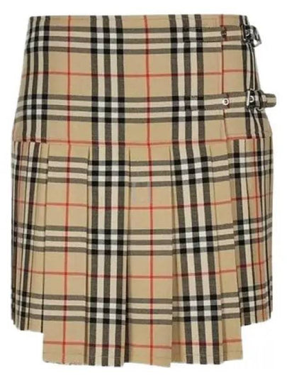 Vintage Check Wool Kilt pleated skirt Archive Beige - BURBERRY - BALAAN 2