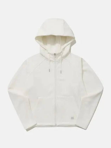 Women s Cotton Modal Brushed Training Hood Zip up Ivory SP322UFT99 - DESCENTE - BALAAN 1