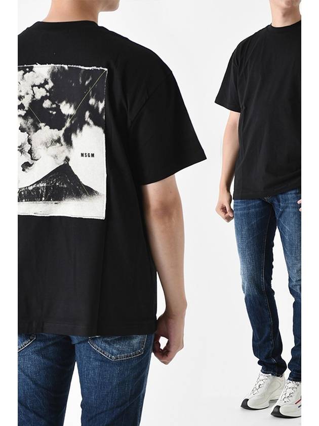 Volcano Print Short Sleeve T-Shirt Black - MSGM - BALAAN 2