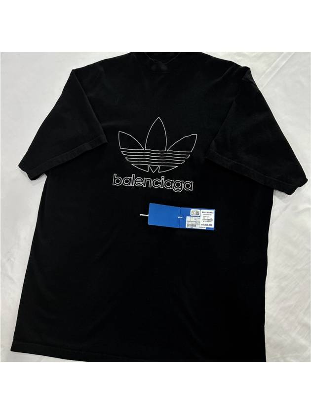 2 x Adidas Valdidas embroidered logo short sleeve t shirt black - BALENCIAGA - BALAAN 2