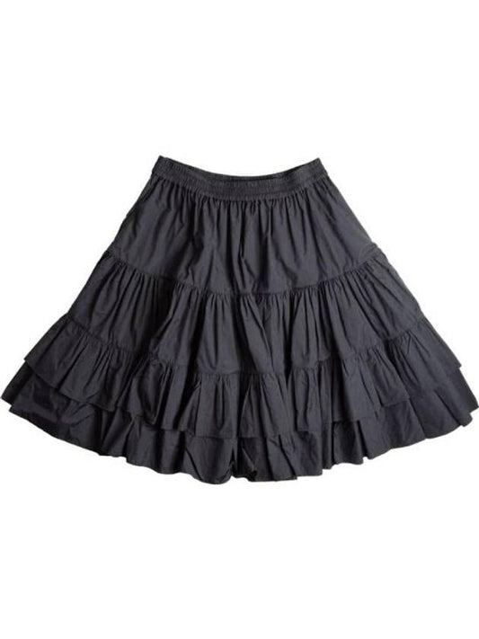 Women's Ruffle A-Line Skirt Black - MSGM - BALAAN.