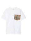 Check Pocket Crew Neck Cotton Short Sleeve T-Shirt White - BURBERRY - BALAAN 2