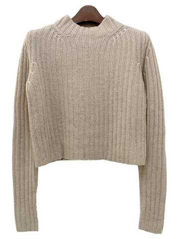 ALOA Wool Cashmere Crop Knit Beige 002 - MAX MARA - BALAAN 1