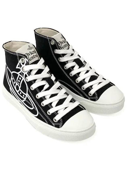 Logo Canvas High-Top Sneakers Black - VIVIENNE WESTWOOD - BALAAN 2