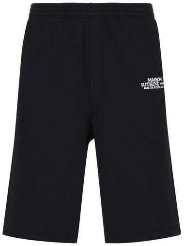 Logo Cotton Bermuda Shorts Black - MAISON KITSUNE - BALAAN 1