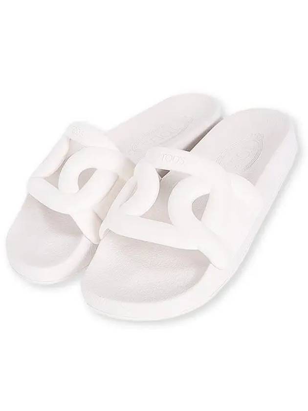 Maxi Chain Rubber Slide Slippers White - TOD'S - BALAAN 2