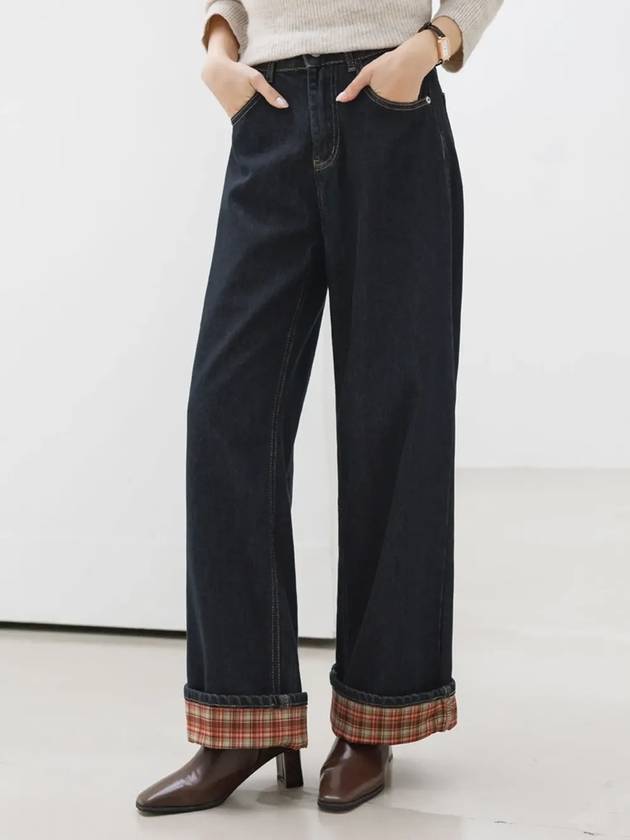 Pche brushed roll up wide denim pants - MONO AT.D - BALAAN 1