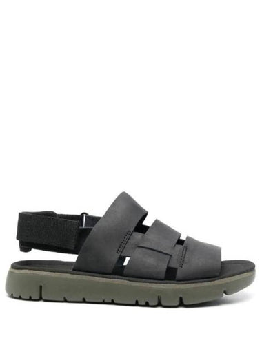 Oruga Leather Textile Sandals Black - CAMPER - BALAAN 1