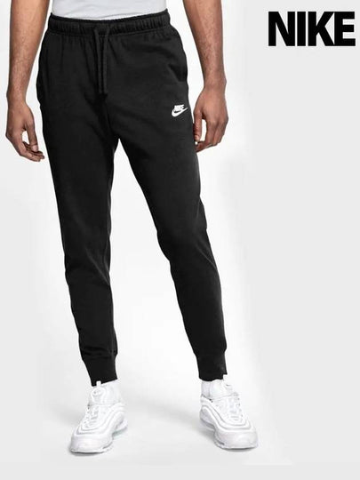 NSW Club Jersey Jogger Track Pants Black - NIKE - BALAAN 2