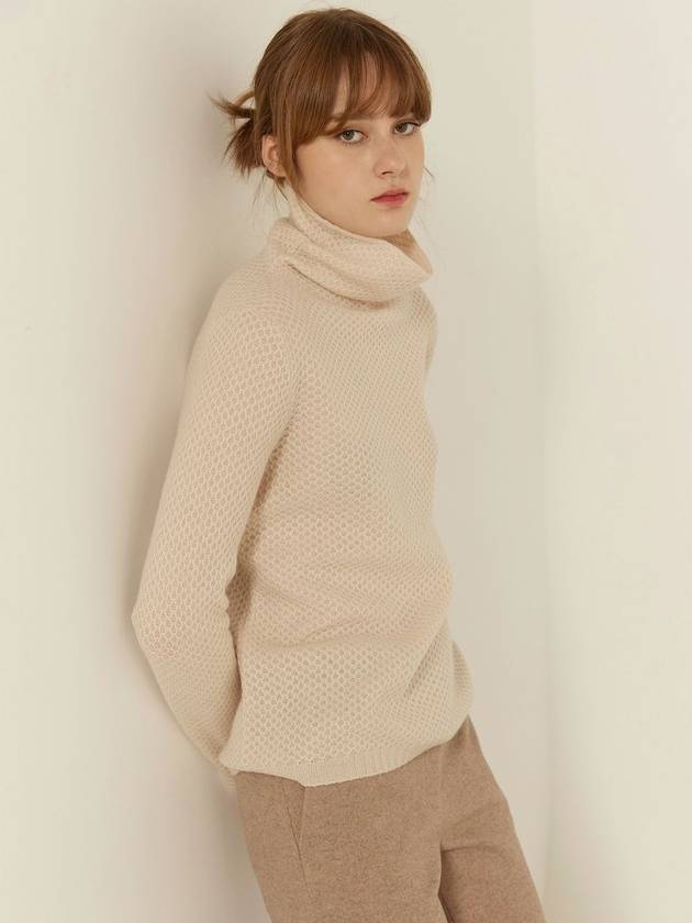 Cashmere open weave high neck sweater 2 COLOR C3KPO67 - CALLAITE - BALAAN 5