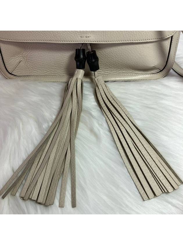 Gucci 370826 Ivory Leather Bamboo Tassel Flap 2WAY - GUCCI - BALAAN 5