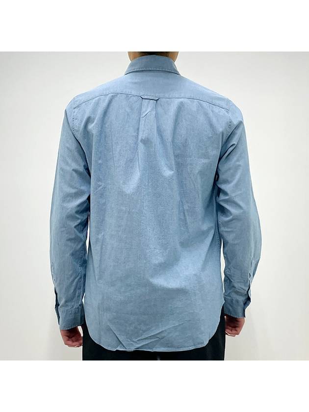 Fox Head Classic Cotton Long Sleeve Shirt Blue - MAISON KITSUNE - BALAAN 6